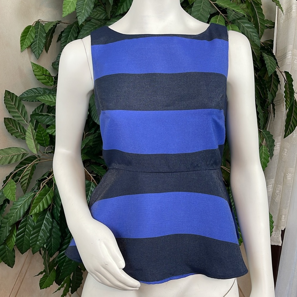 BANANA REPUBLIC STRIPED PEPLUM TOP